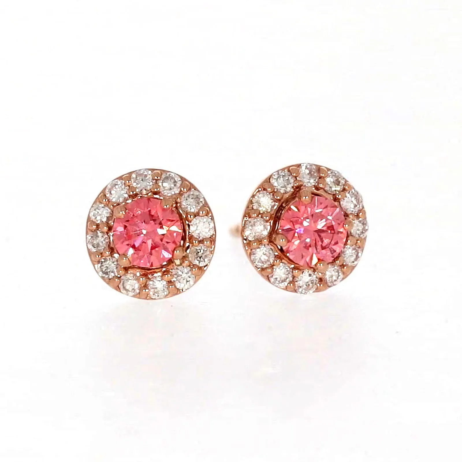 Celebration 9ct Rose Gold Round Brilliant Cut 1/2 CARAT tw of Lab Grown Diamond Stud Earrings