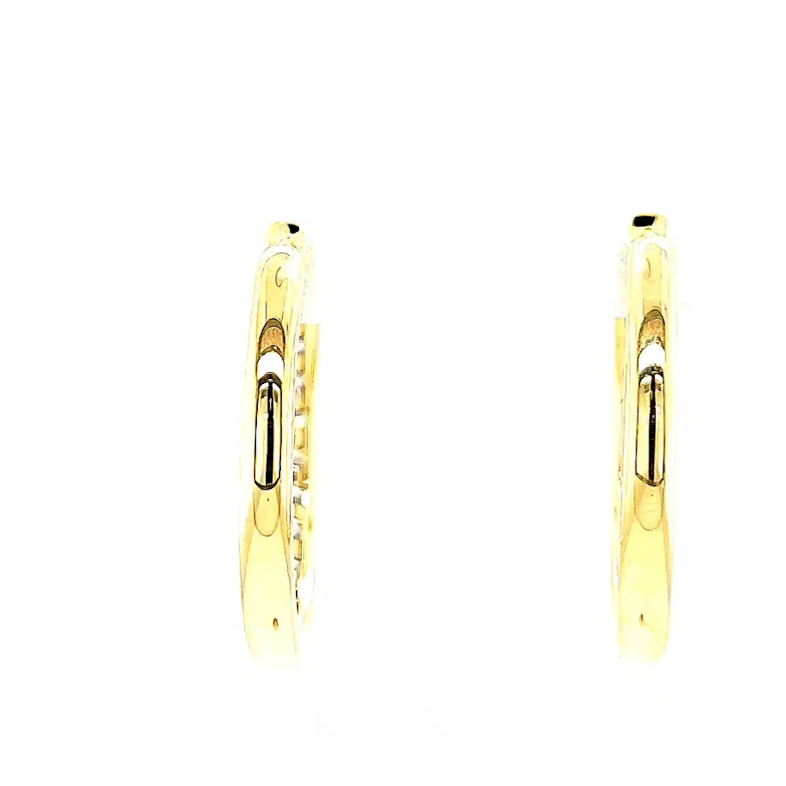 Celebration 9ct Two Tone Gold Round Brilliant Cut 3/4 CARAT tw of Lab Grown Diamonds Huggie Earrings