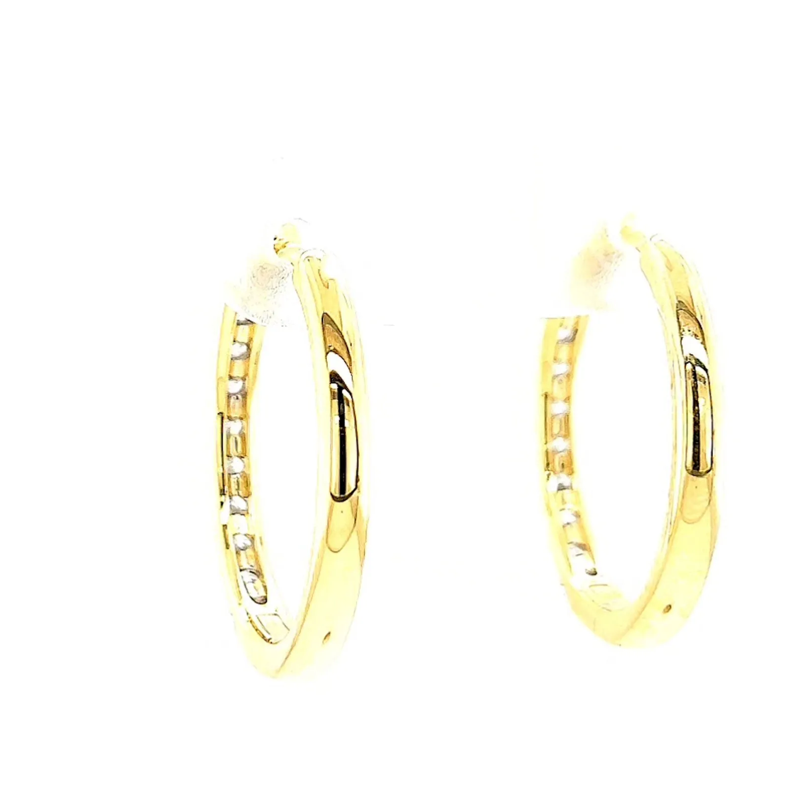 Celebration 9ct Two Tone Gold Round Brilliant Cut 3/4 CARAT tw of Lab Grown Diamonds Huggie Earrings