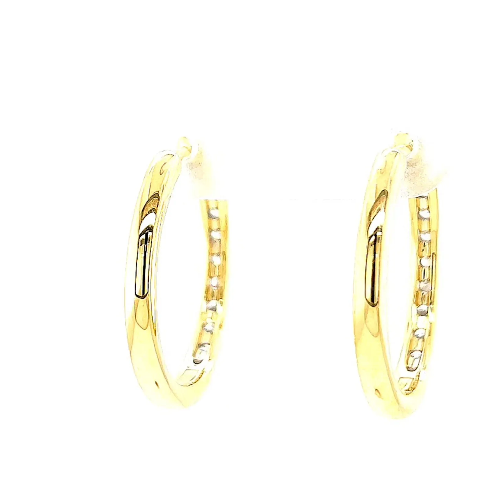 Celebration 9ct Two Tone Gold Round Brilliant Cut 3/4 CARAT tw of Lab Grown Diamonds Huggie Earrings