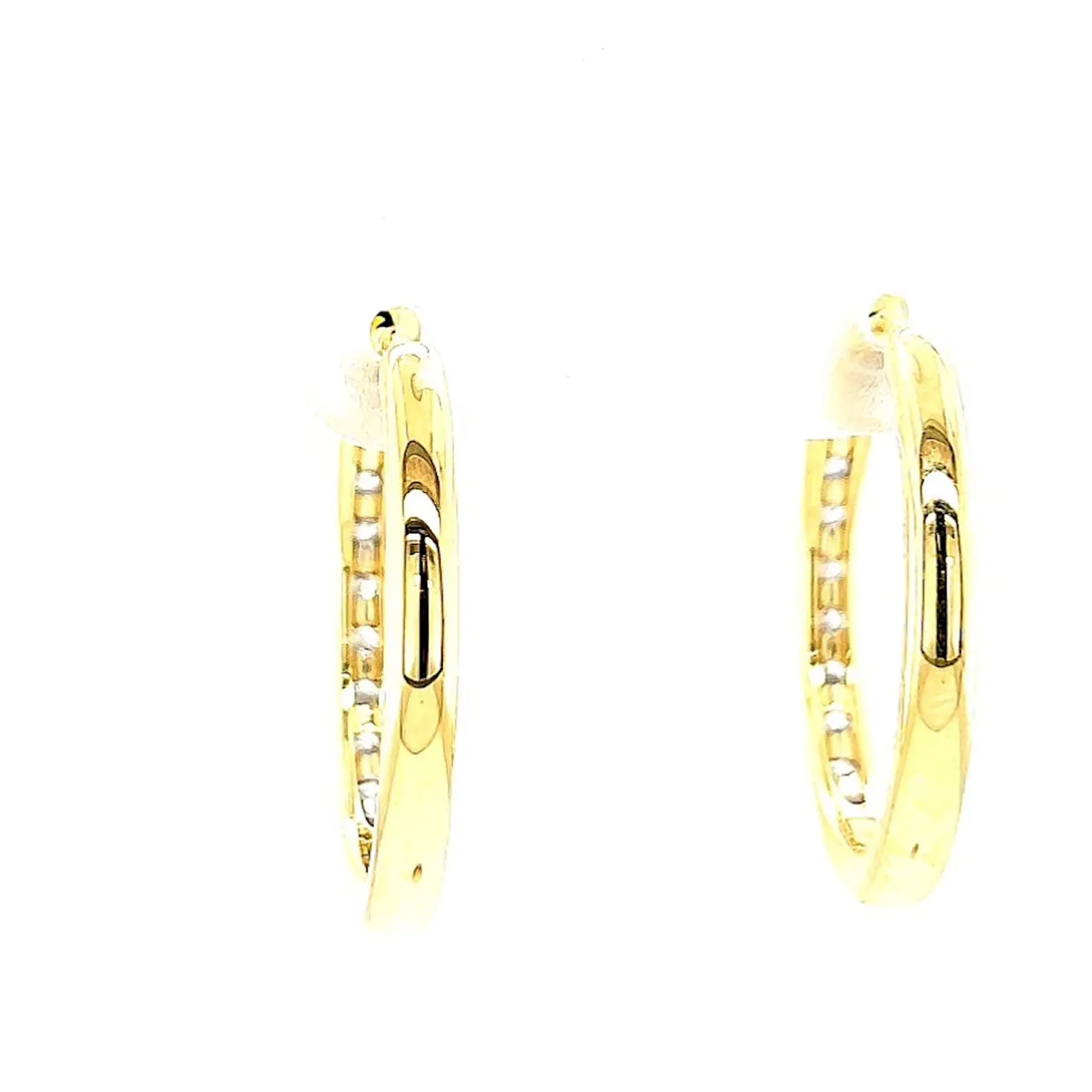 Celebration 9ct Two Tone Gold Round Brilliant Cut 3/4 CARAT tw of Lab Grown Diamonds Huggie Earrings