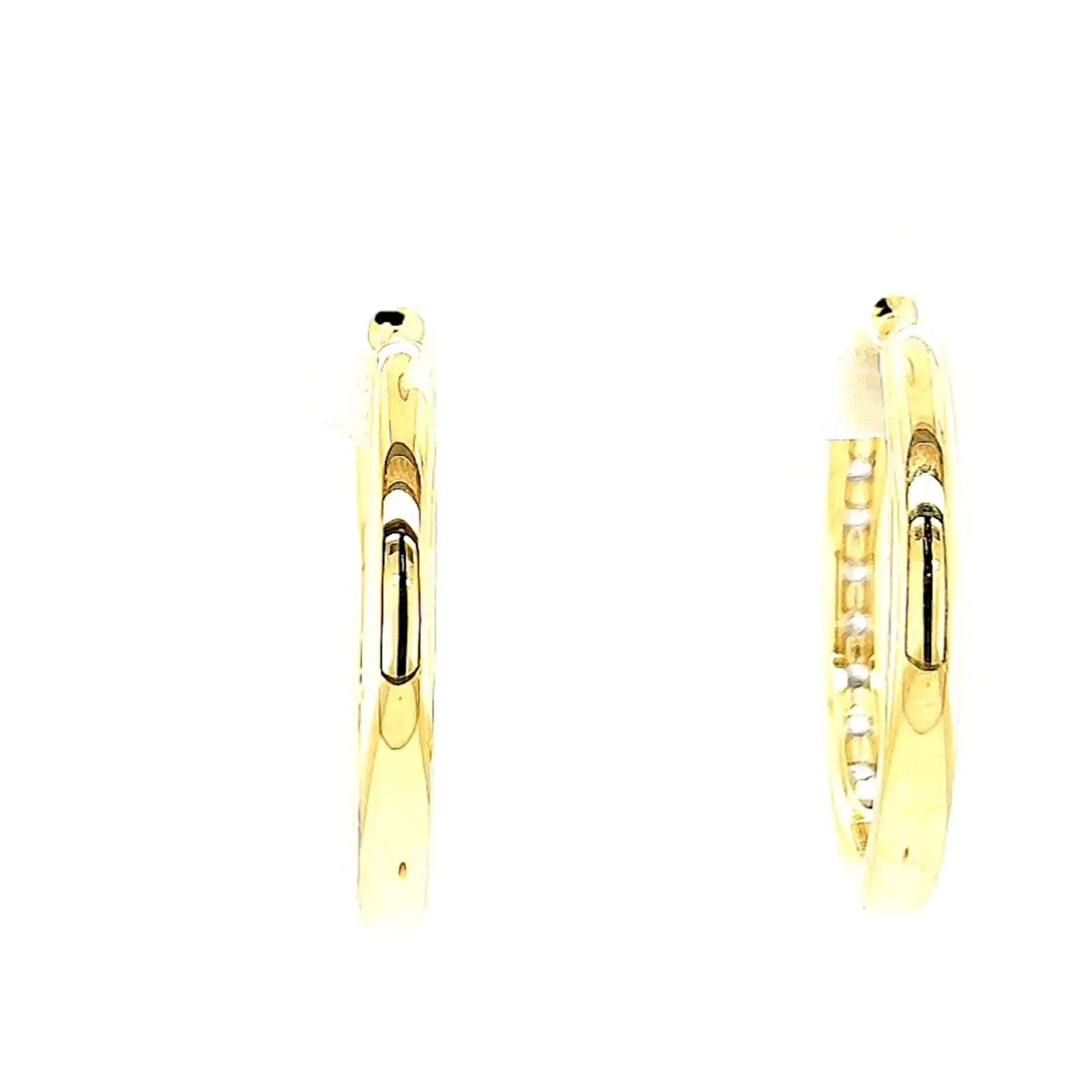 Celebration 9ct Two Tone Gold Round Brilliant Cut 3/4 CARAT tw of Lab Grown Diamonds Huggie Earrings