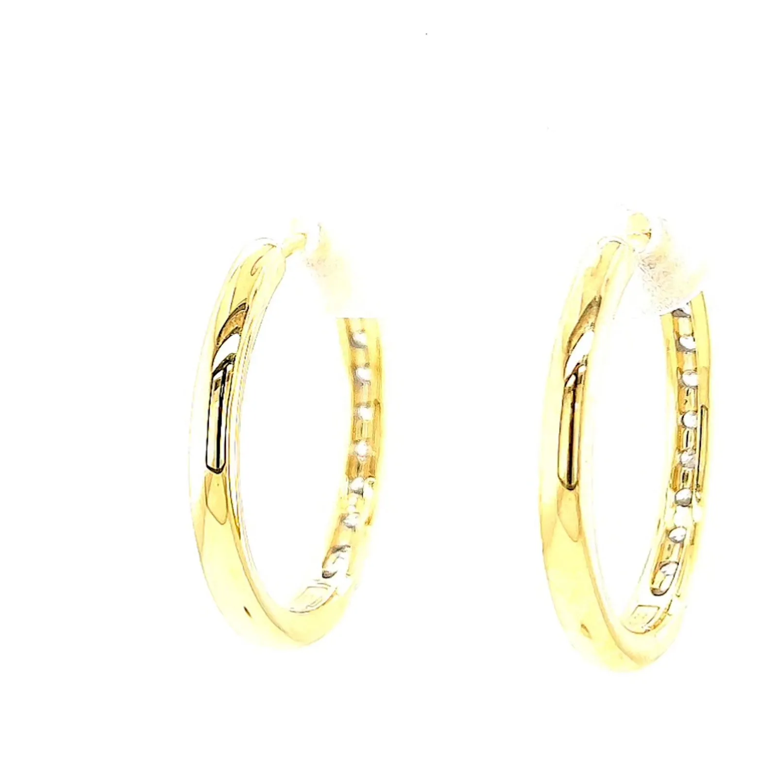 Celebration 9ct Two Tone Gold Round Brilliant Cut 3/4 CARAT tw of Lab Grown Diamonds Huggie Earrings