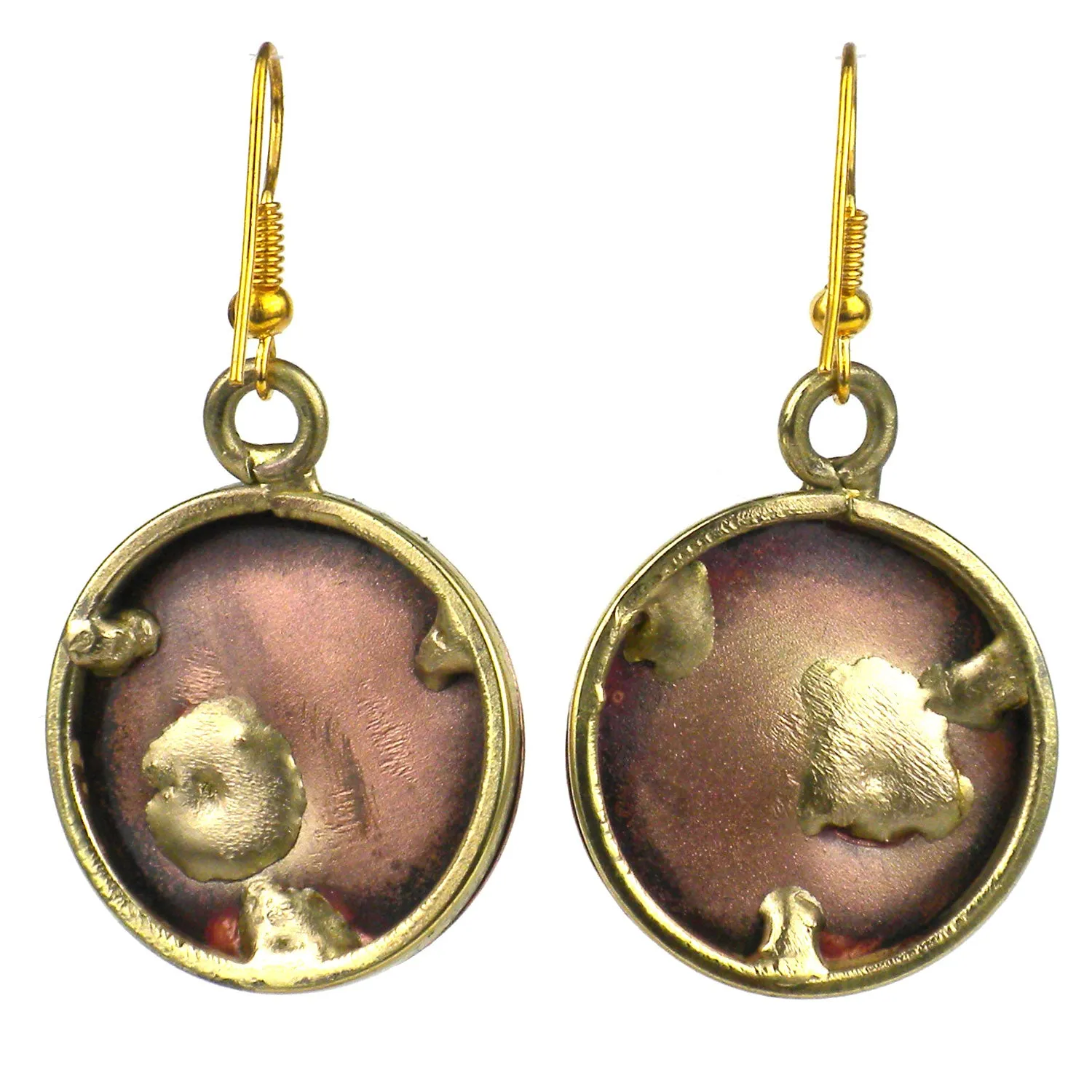 Circle Squared Earrings Brass Images