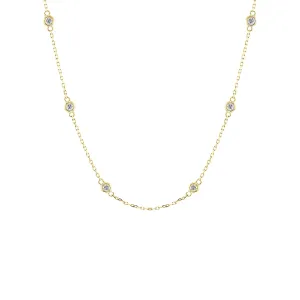 Classic Bezel Station Diamond Necklace 3/4ct