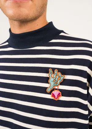 Coral Embroidered Brooch - SAINT JAMES x Macon & Lesquoy (TURQUOISE)