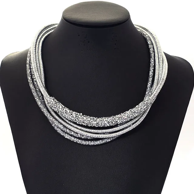 Crystal Rhinestone Dust Necklace