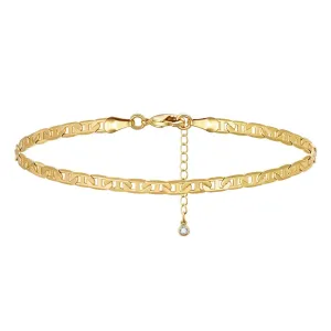 Dainty 14k Gold Adjustable Ankle Bracelets- Stud