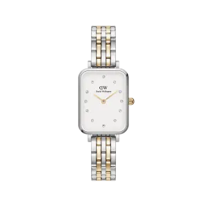 Daniel Wellington Quadro Lumine 20x26 5-Link Gold & Silver White Watch