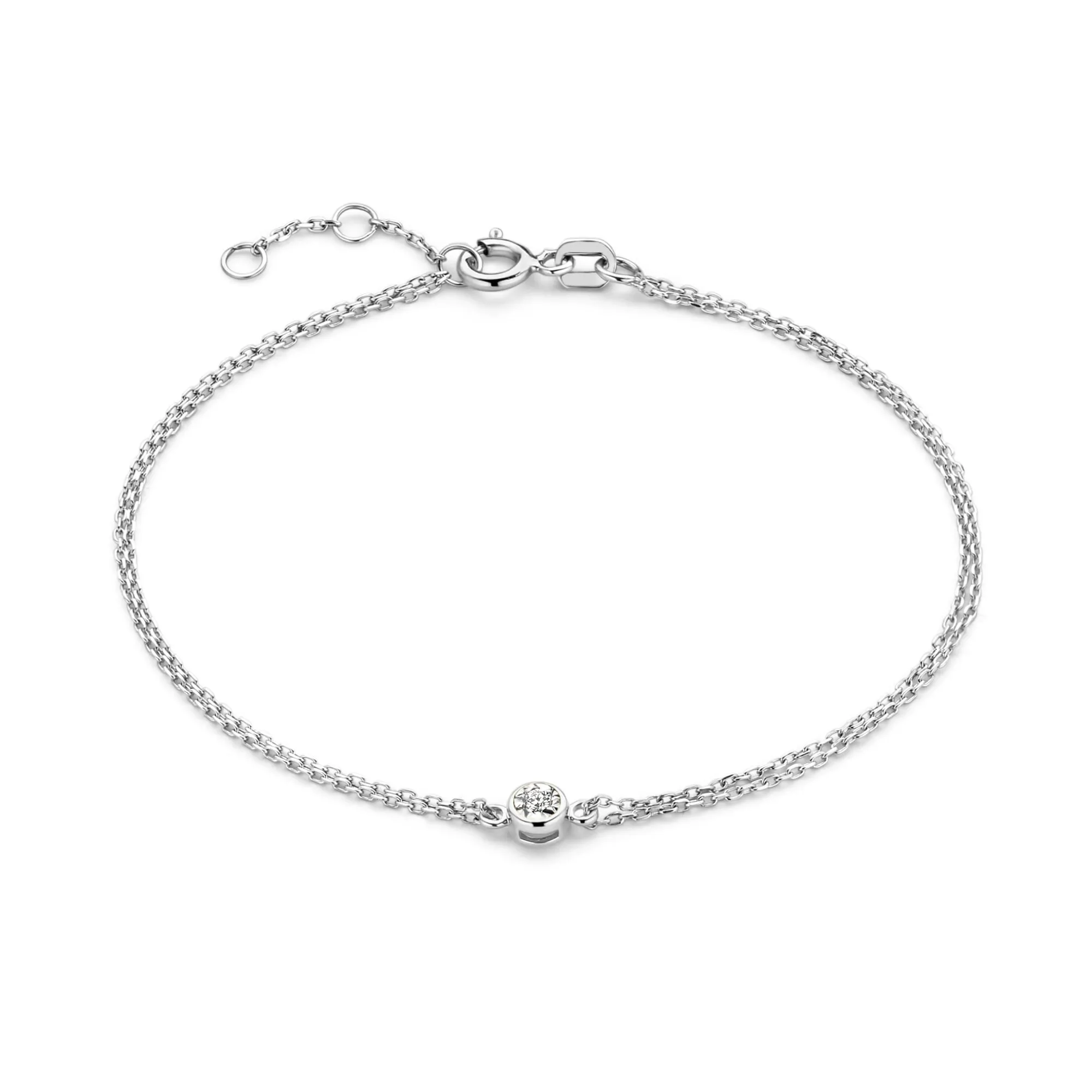 De la Paix Inaya 14 karat white gold bracelet with diamond 0.02 carat