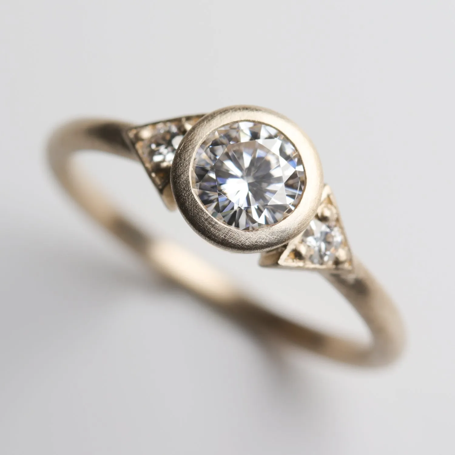 Deco Three Stone Ring