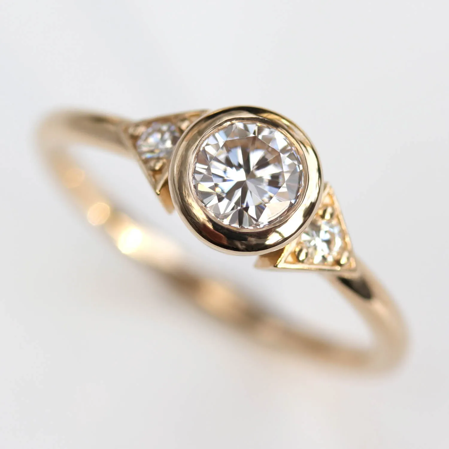 Deco Three Stone Ring