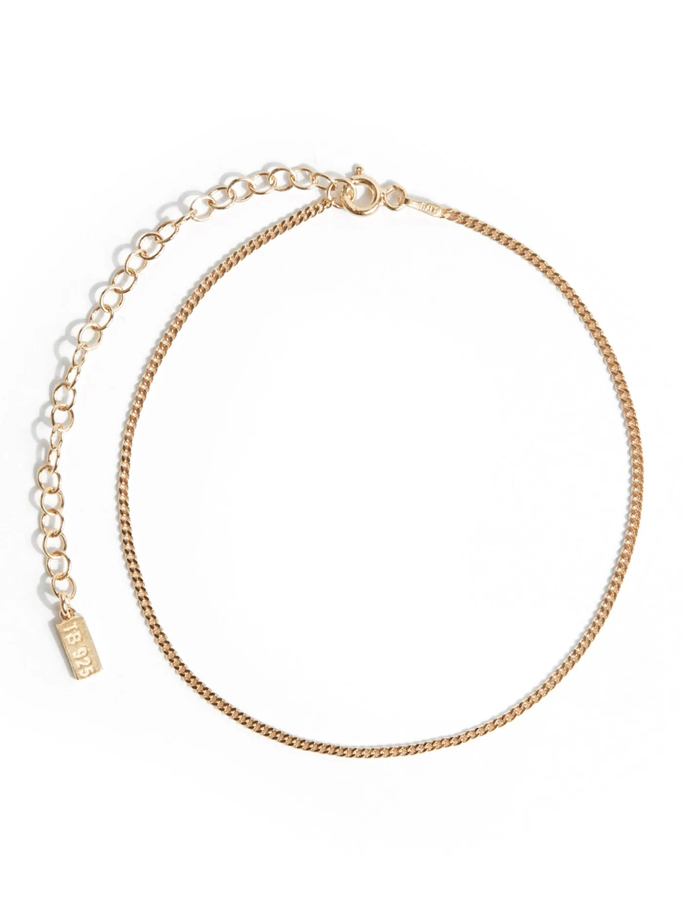 Delicate Curb Anklet In Gold