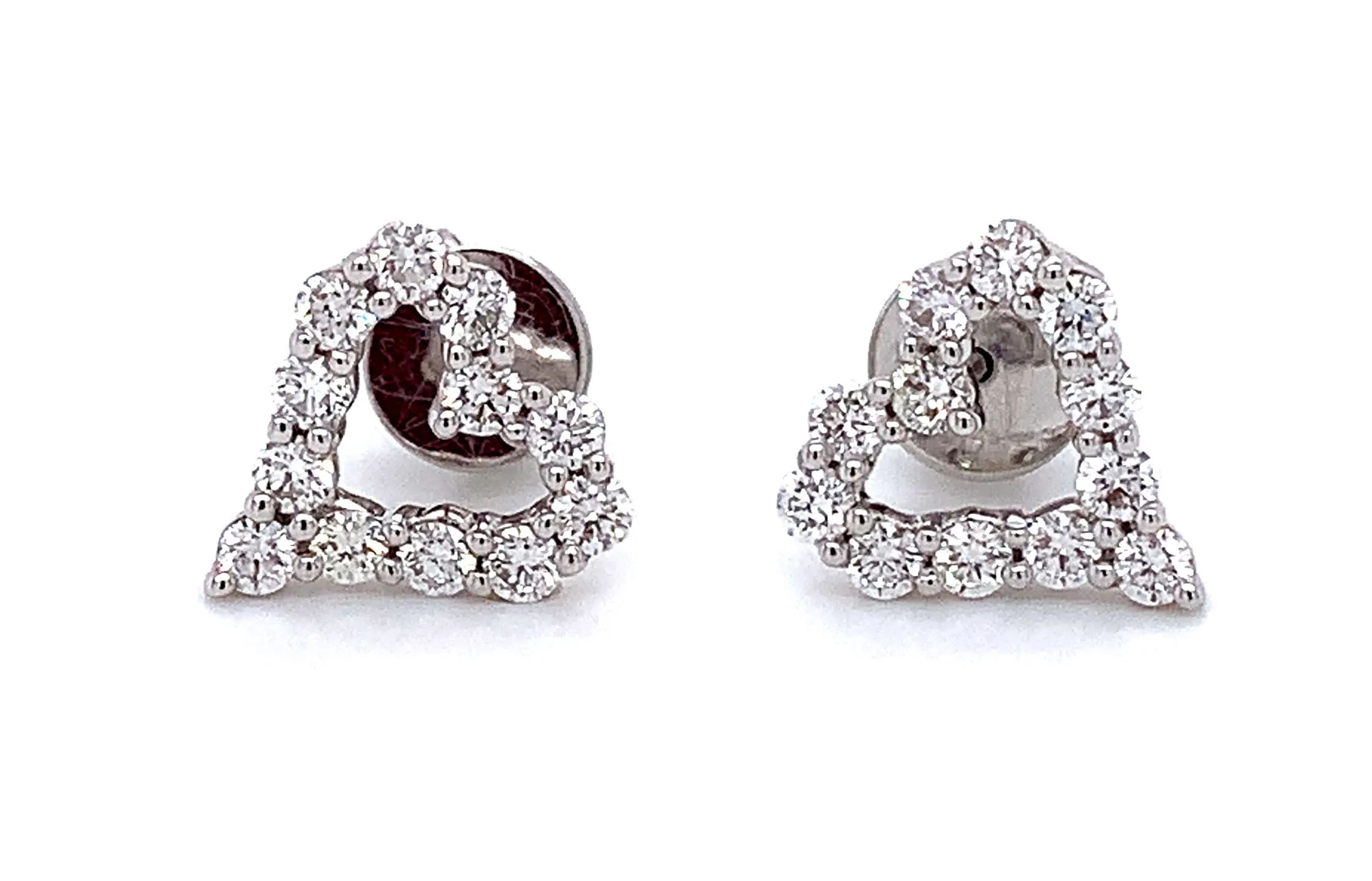 Diamond 0.73ct t.w. Open Heart Earrings