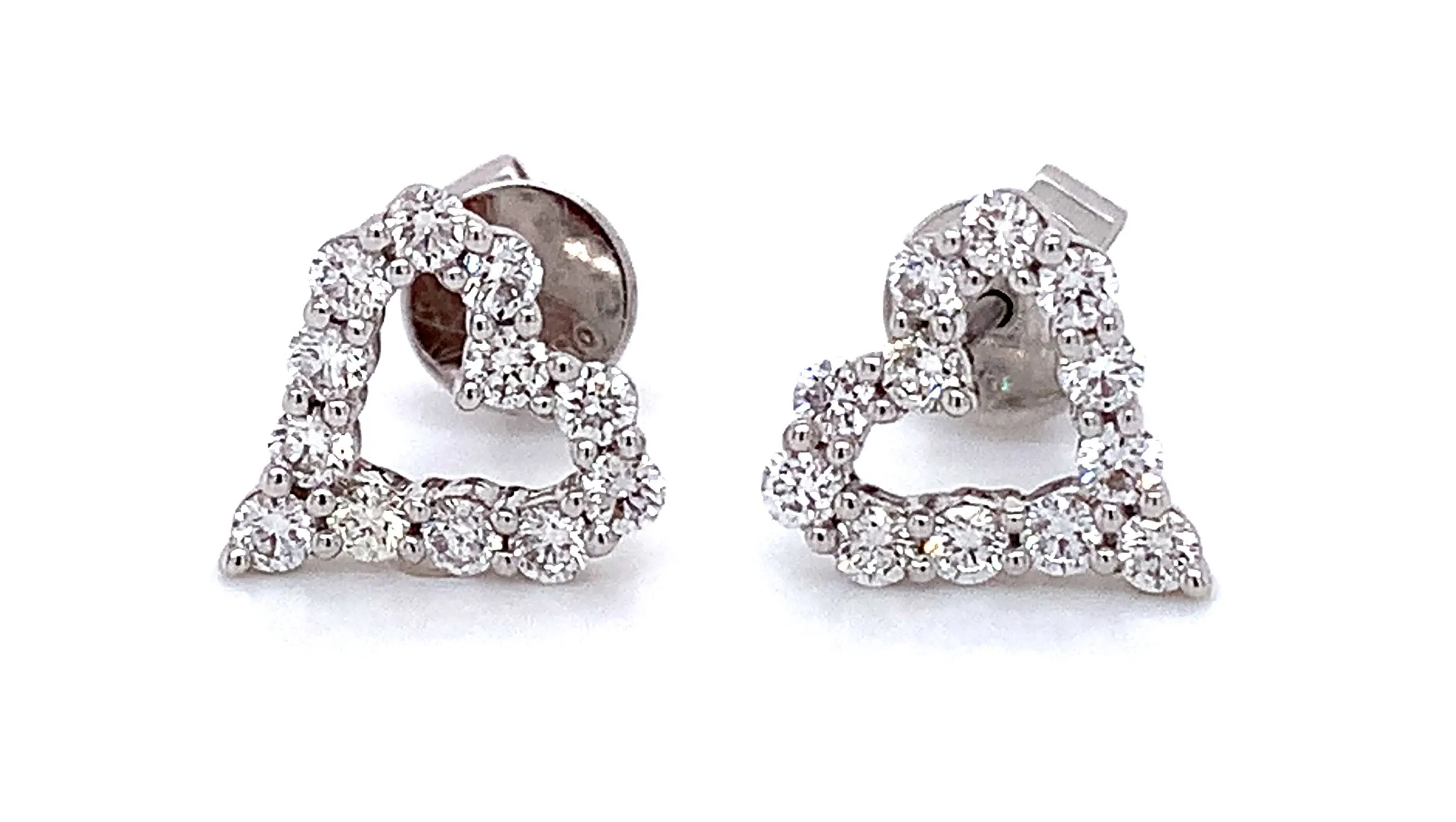 Diamond 0.73ct t.w. Open Heart Earrings