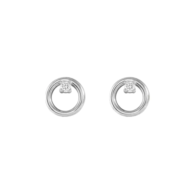 Diamond Accent Circle Stud Earrings