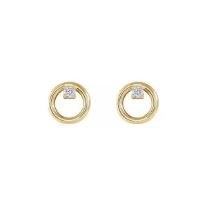 Diamond Accent Circle Stud Earrings