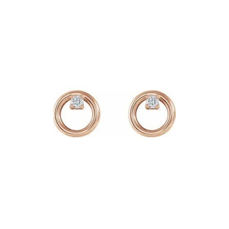 Diamond Accent Circle Stud Earrings