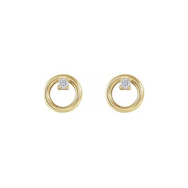 Diamond Accent Circle Stud Earrings