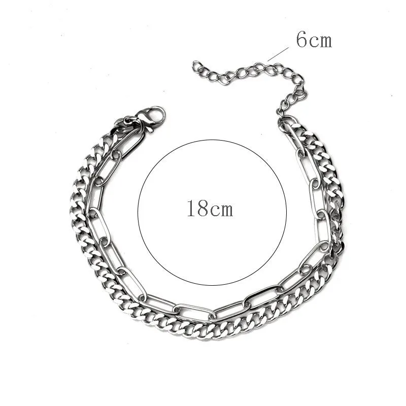 Double Layer Chain Bracelet Bangles Chain Bracelet Anklet For Women