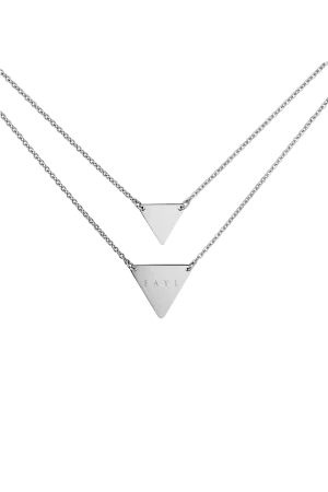 Double Layer Triangle Necklace Silver