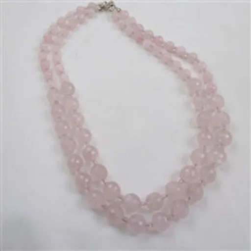 Double Strand Rose Quartz Necklace