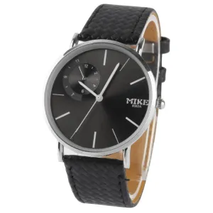 Elegant Black Dial Quartz Leather Watch for Women and Couples