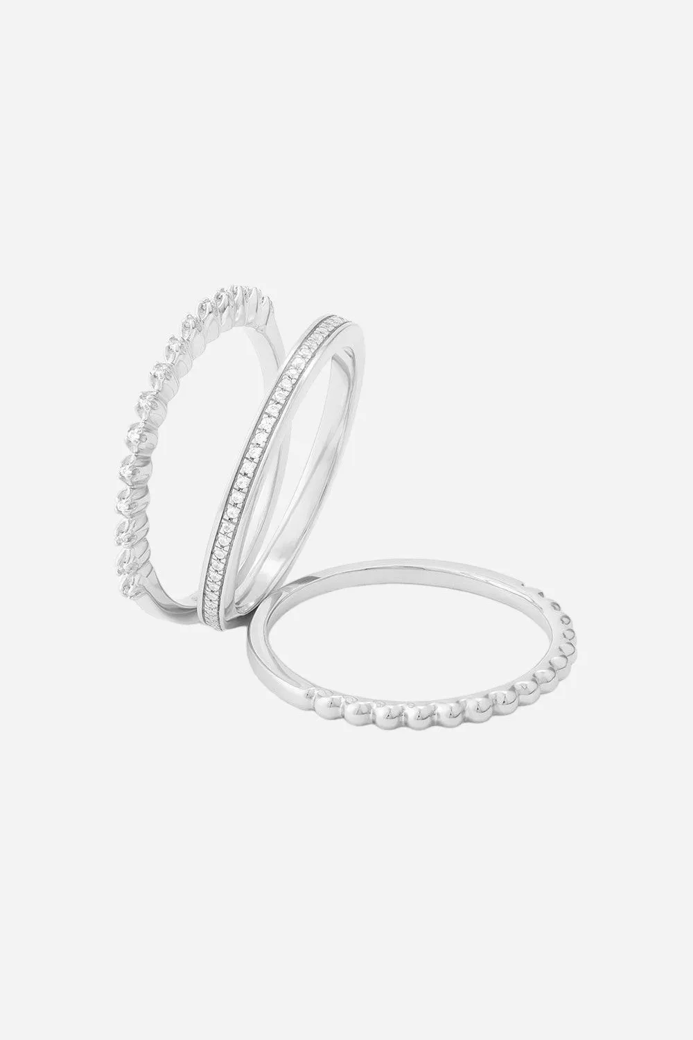 Ella Stein Diamonds & Bubbles of Gold Stackable Ring in Sterling Silver - Size 7