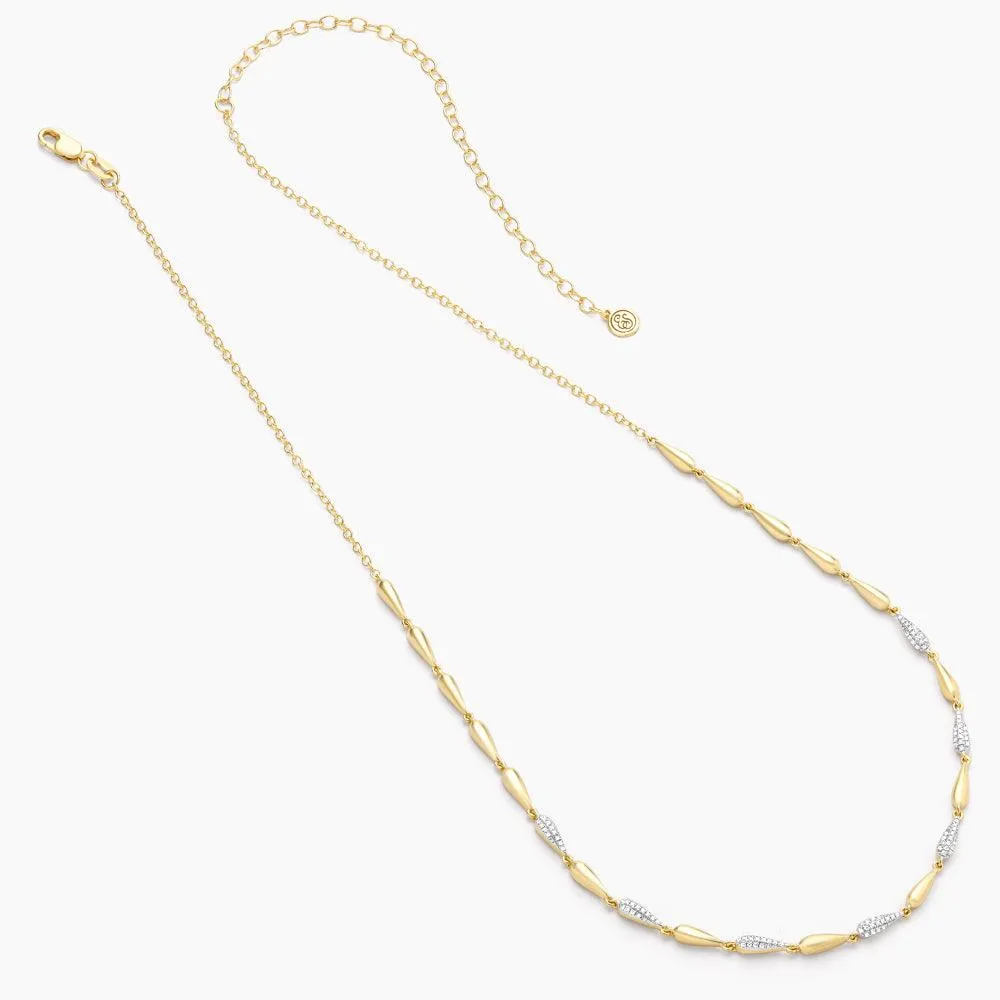 Ella Stein Raindrops Falling Chain Necklace in Yellow Gold