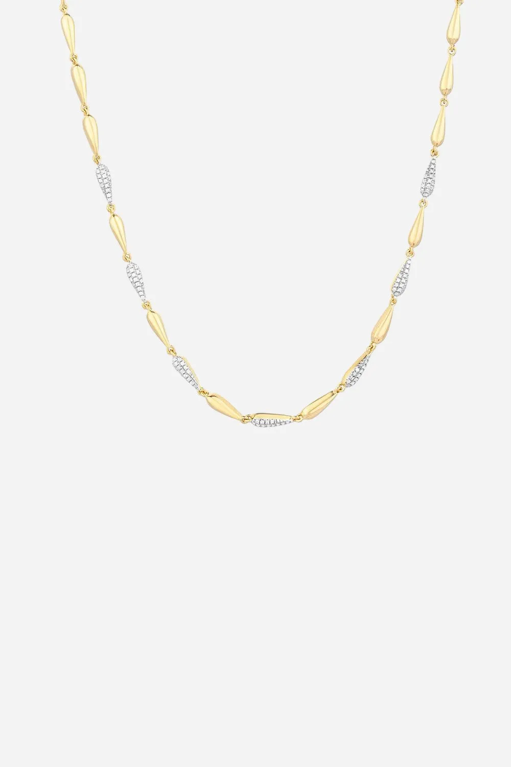 Ella Stein Raindrops Falling Chain Necklace in Yellow Gold