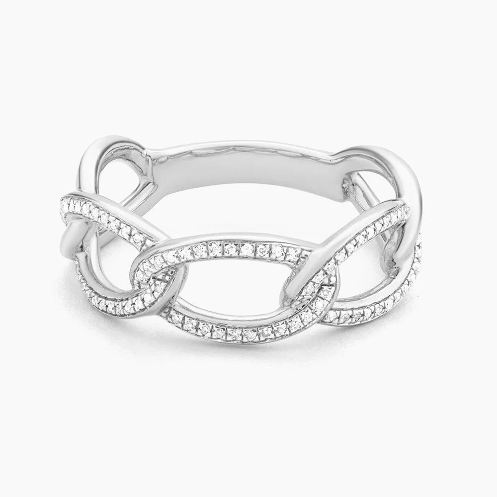 Ella Stein Triple Link Statement Ring in Sterling Silver - Size 7