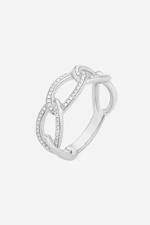 Ella Stein Triple Link Statement Ring in Sterling Silver - Size 7