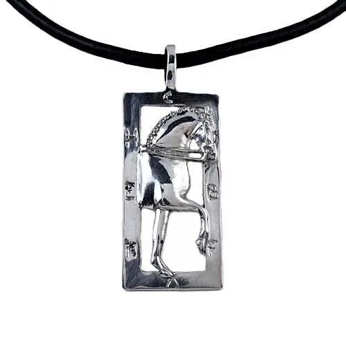 Enter at A Dressage Horse Pendant Necklace