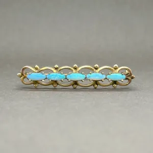 Estate 14K Y Gold Opal Pin