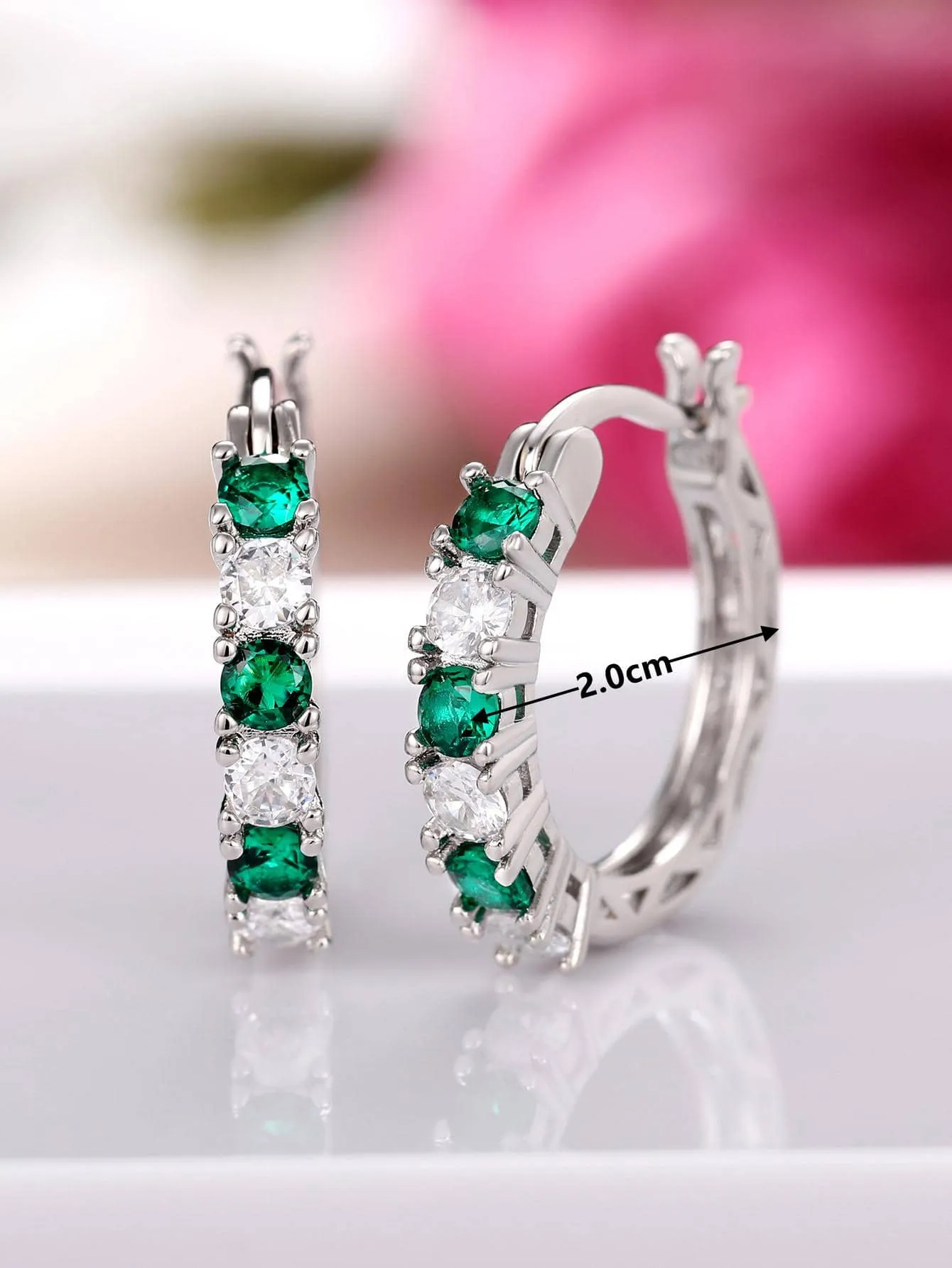 Exquisite Cubic Zirconia Decor Hoop Earrings for Women