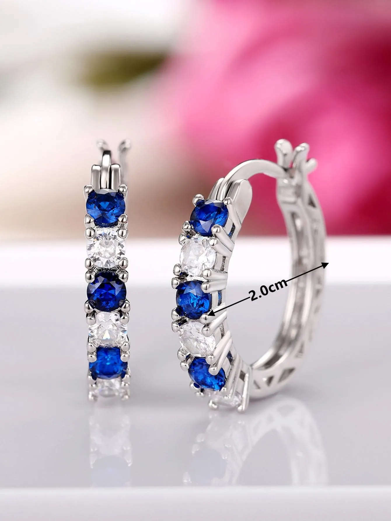 Exquisite Cubic Zirconia Decor Hoop Earrings for Women