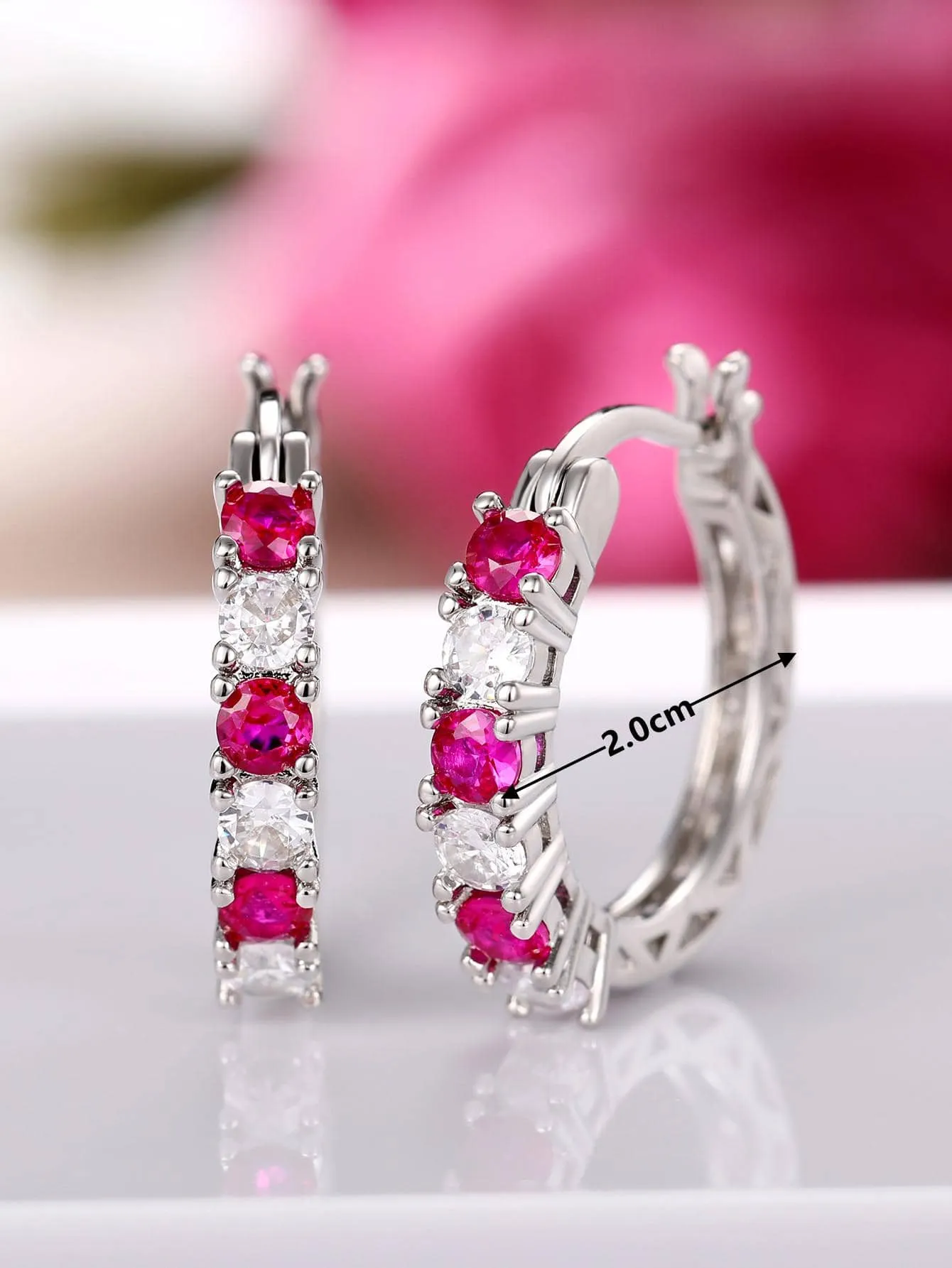 Exquisite Cubic Zirconia Decor Hoop Earrings for Women