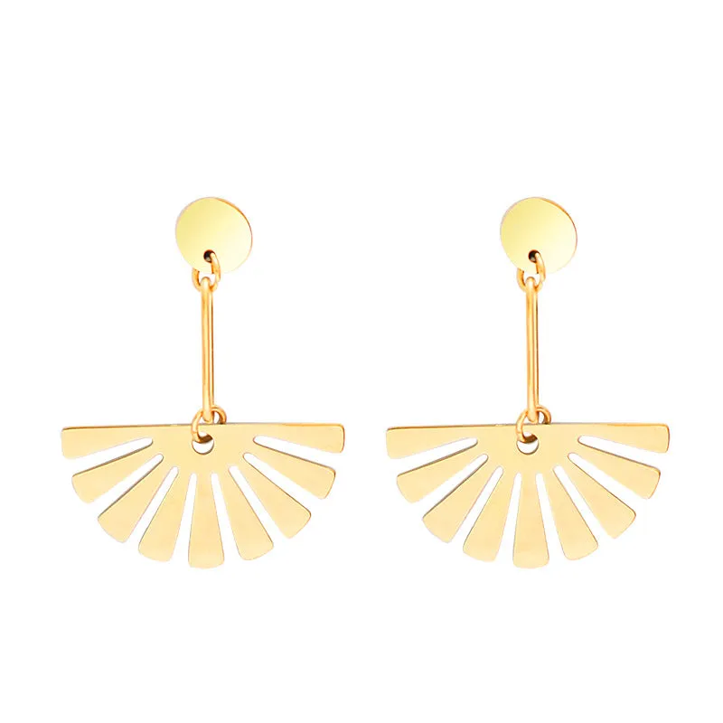 Fan-shaped Female Earrings Popular In Europe And America, Exquisite Earrings Trend