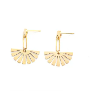 Fan-shaped Female Earrings Popular In Europe And America, Exquisite Earrings Trend