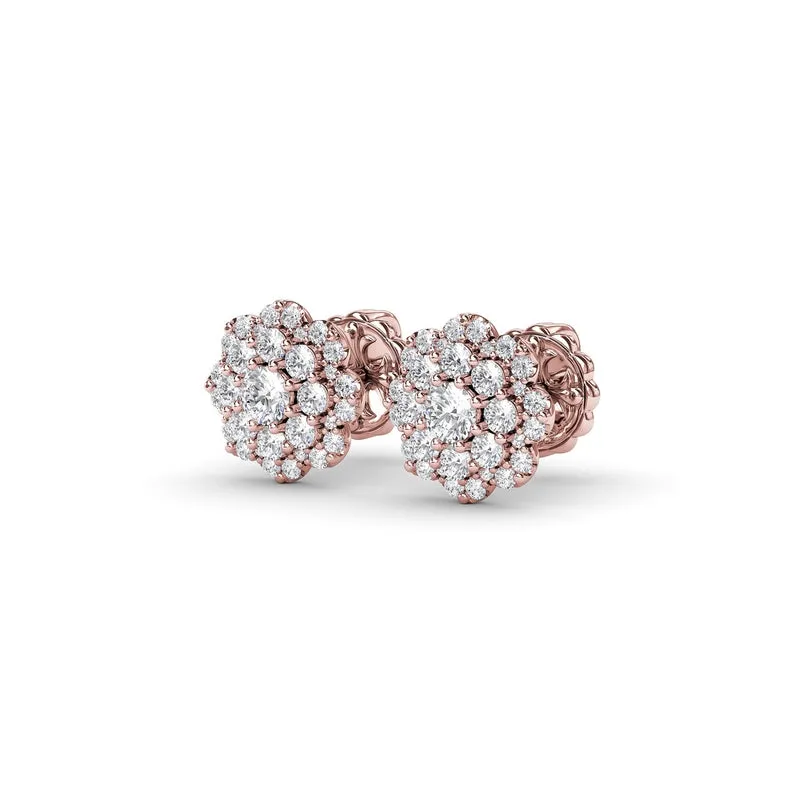 Fana Floral Diamond Stud Earrings