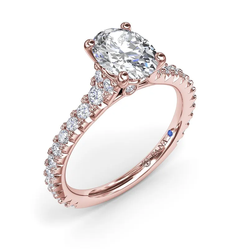 Fana Sophisticated Side Cluster Diamond Band Engagement Ring