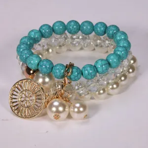 Fine Jewelry Round For Women Special Offer Real Bracelet Loom Band Unique Most Popular Design Imitation Turquoise Fashion