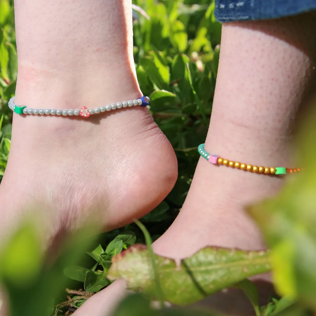 Floral Heart Anklet