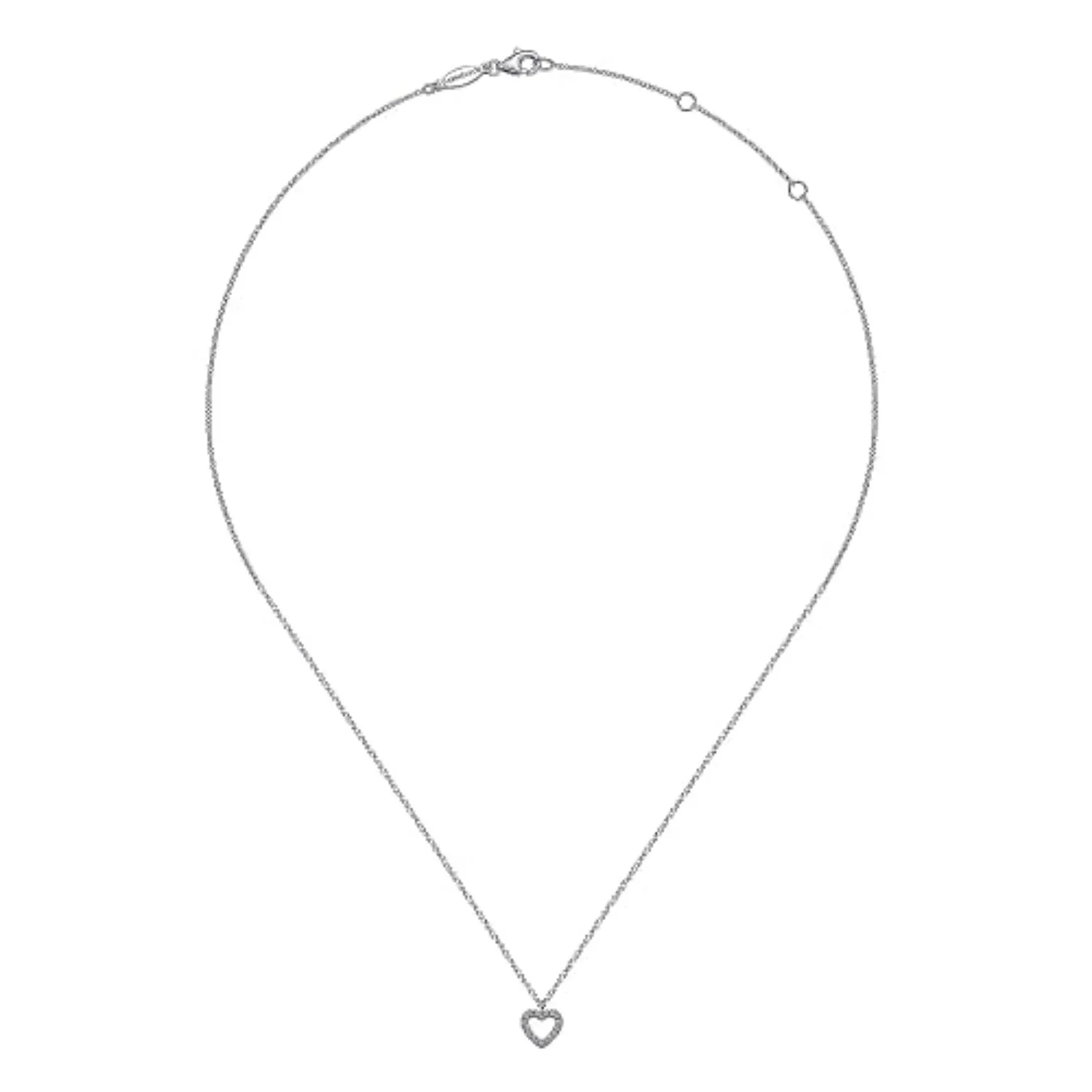 Gabriel & Co. Diamond Open Heart Pendant Necklace