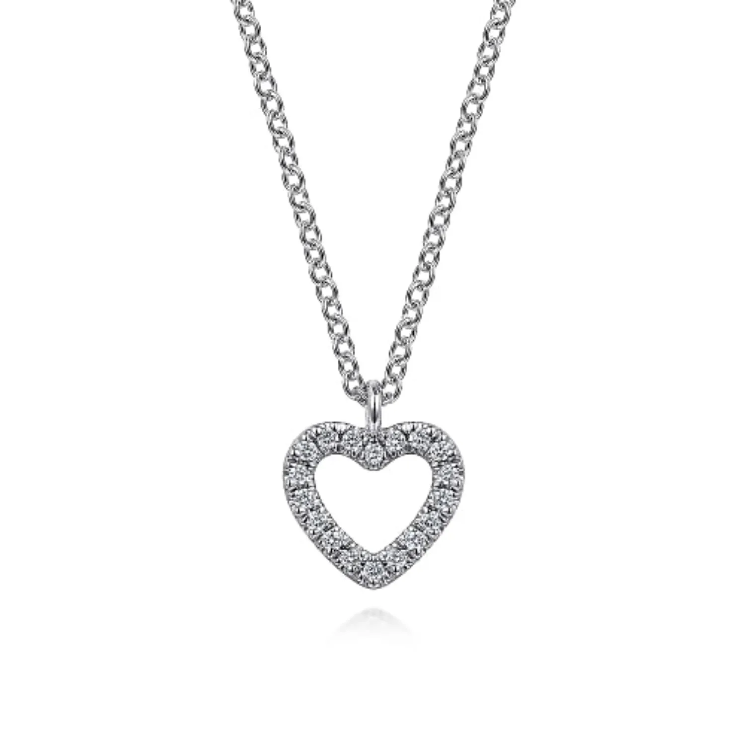 Gabriel & Co. Diamond Open Heart Pendant Necklace