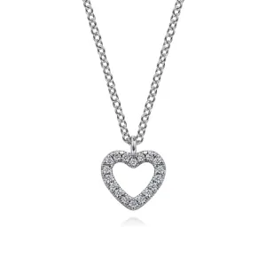 Gabriel & Co. Diamond Open Heart Pendant Necklace