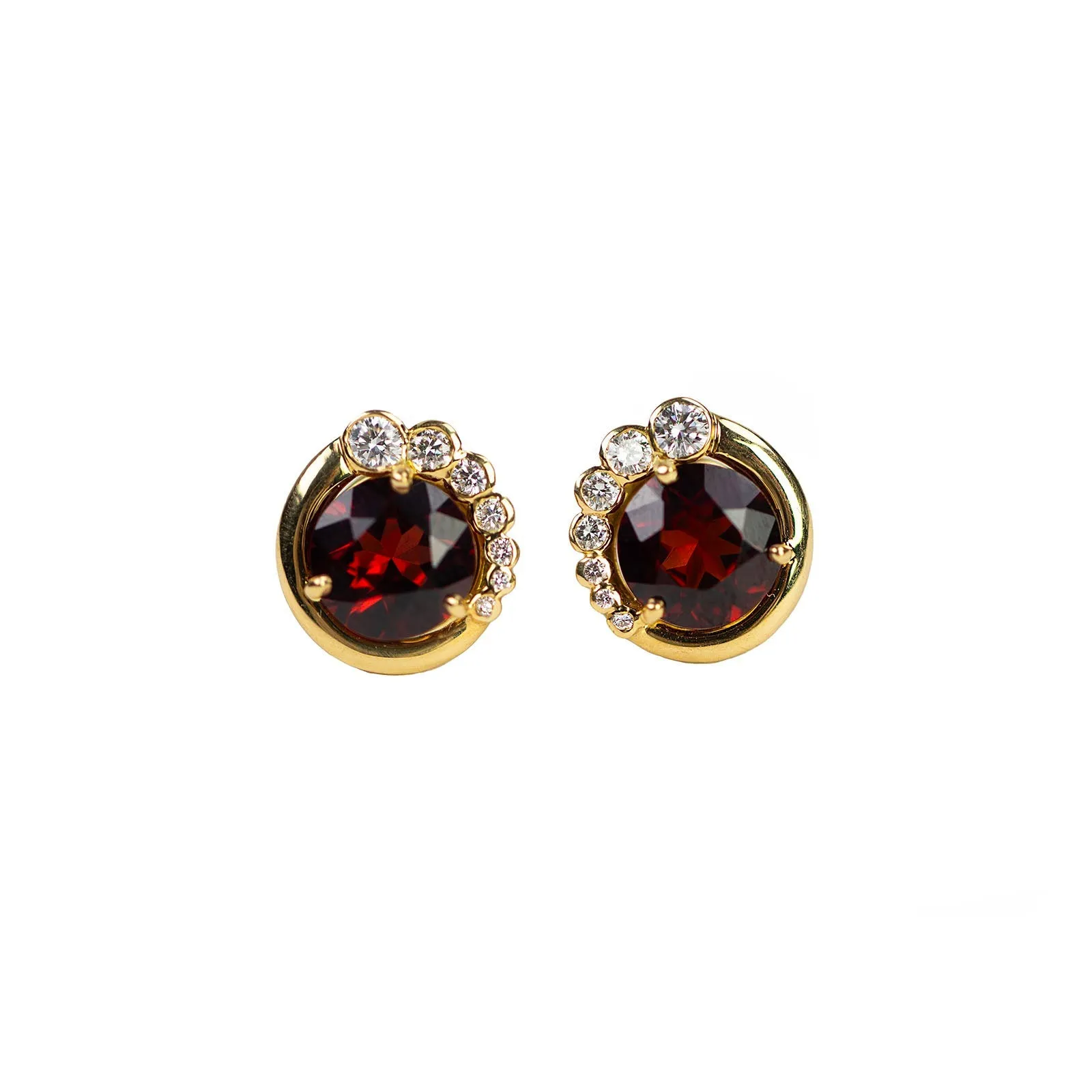 Garnet & Diamond Juju Earrings