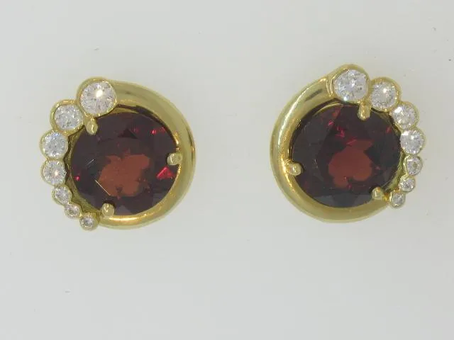 Garnet & Diamond Juju Earrings