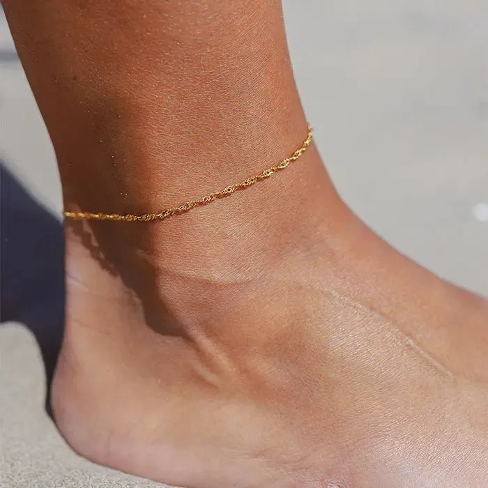 Geometric Minimalist Retro Anklet