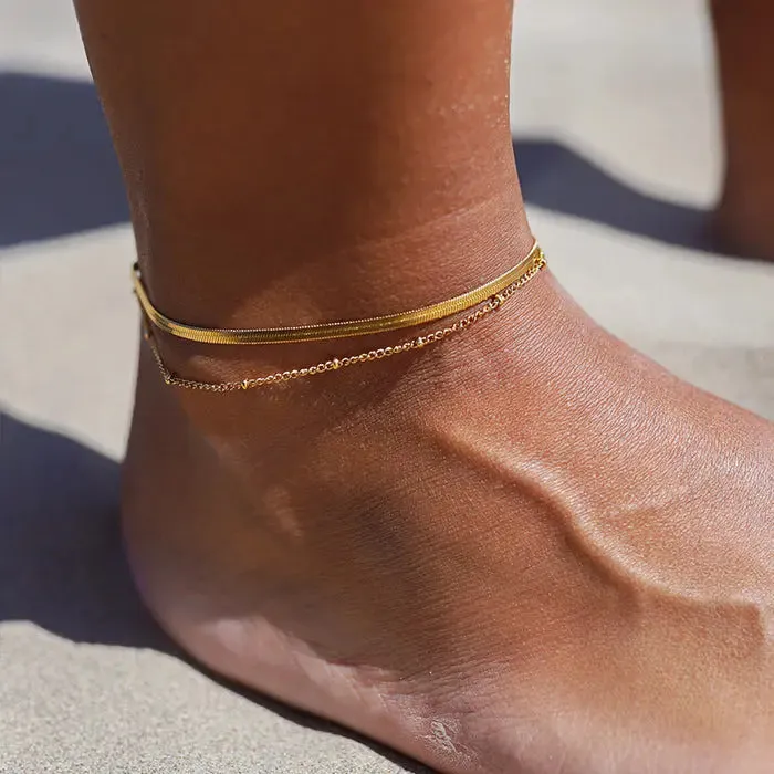 Geometric Minimalist Retro Anklet